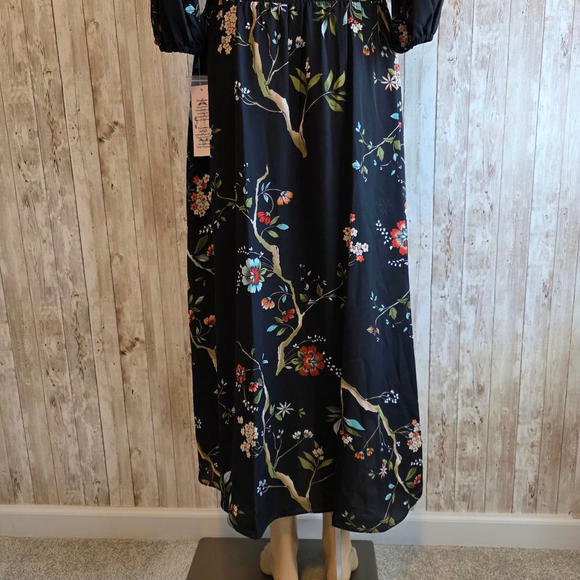 Nanette Lepore Floral Print high low Dress Black - Picture 7 of 10